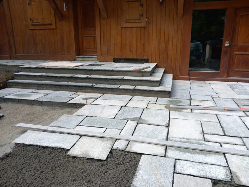 Feige et Fils,Pose pierres à Praz-sur-Arly en Haute Savoie (74)